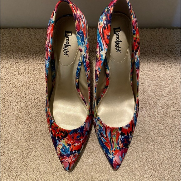 Limelight beautiful multi colored floral heels size 10 - Picture 4 of 7